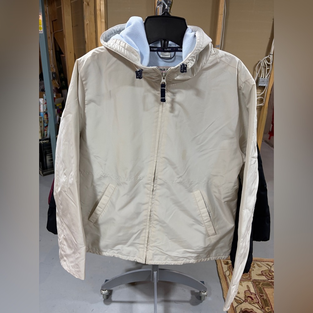 Old Navy Women's Beige Windbreaker with Hood